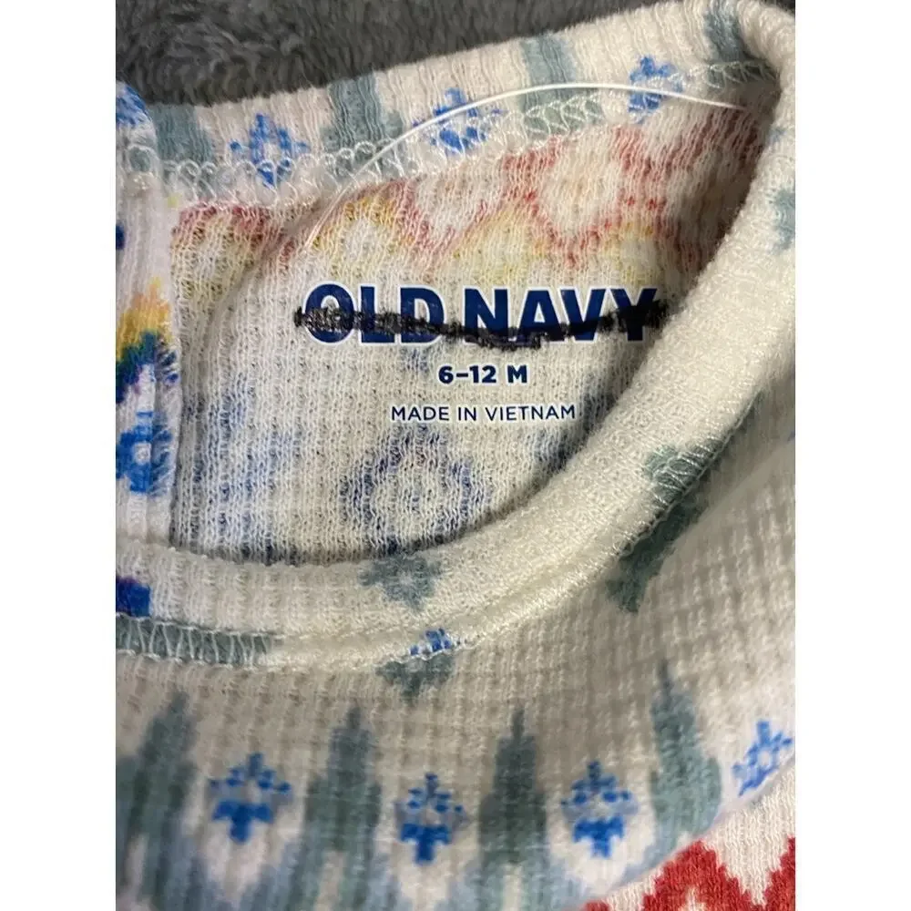 Old Navy Waffle Knit Winter Bodysuit Girls Size 6-12 Months